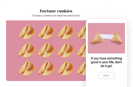 Example project and jump to the mechanics page "Galletas de la fortuna"