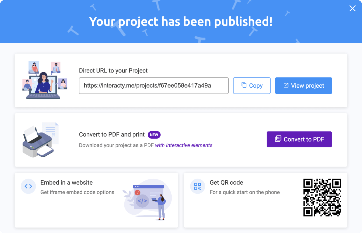 Image for the benefit of "Fácil de compartir e integrar en
su sitio web"