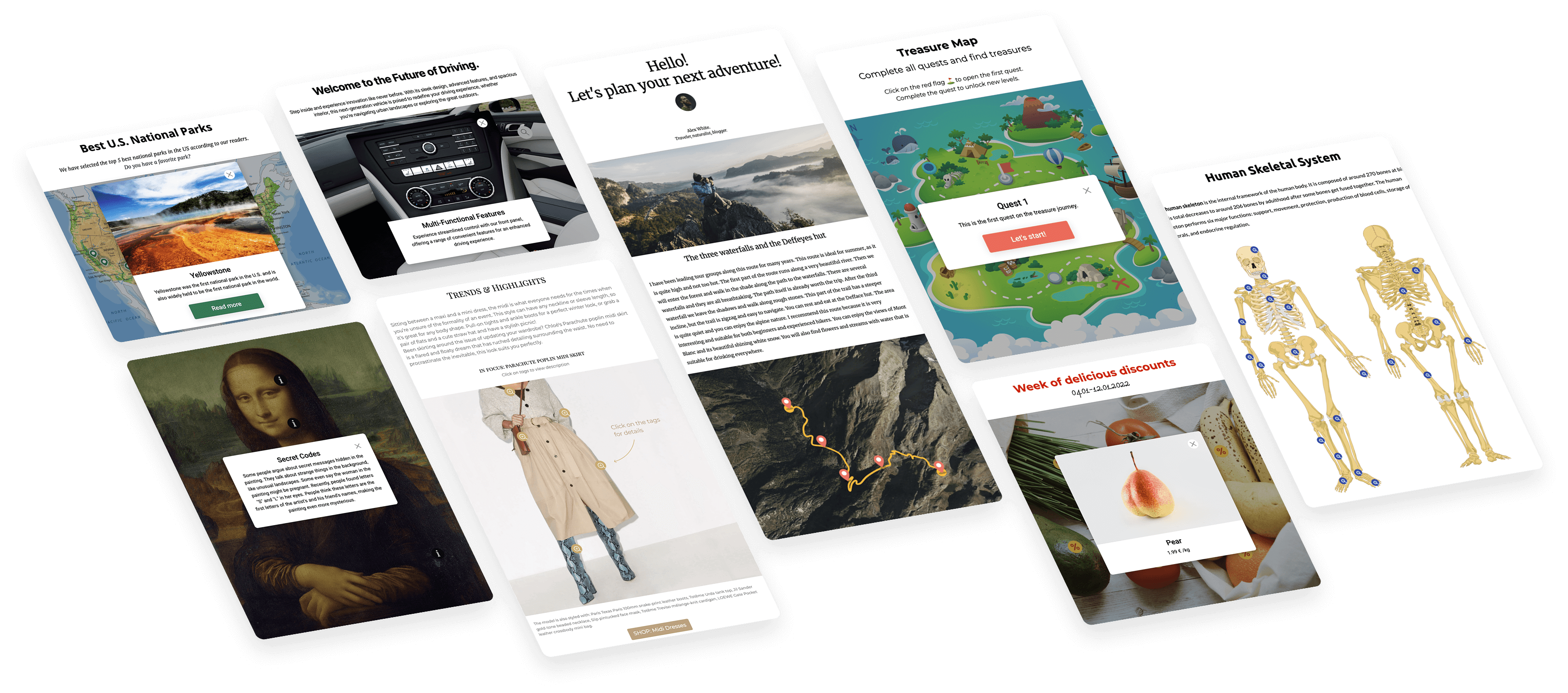 Posters with Interacty projects based on mechanics "Imagen interactiva"