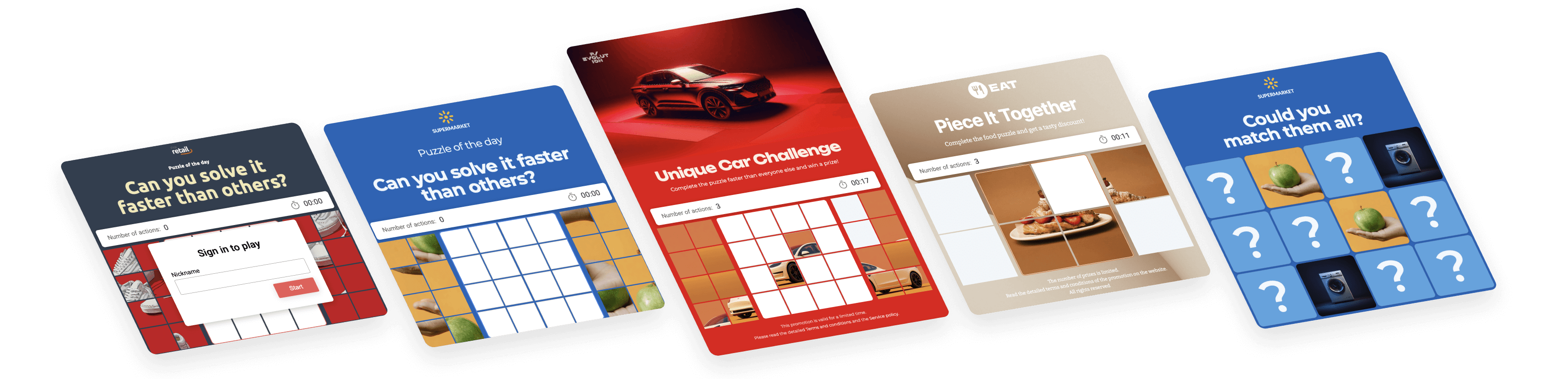 Posters with Interacty projects based on mechanics "Puzzle"