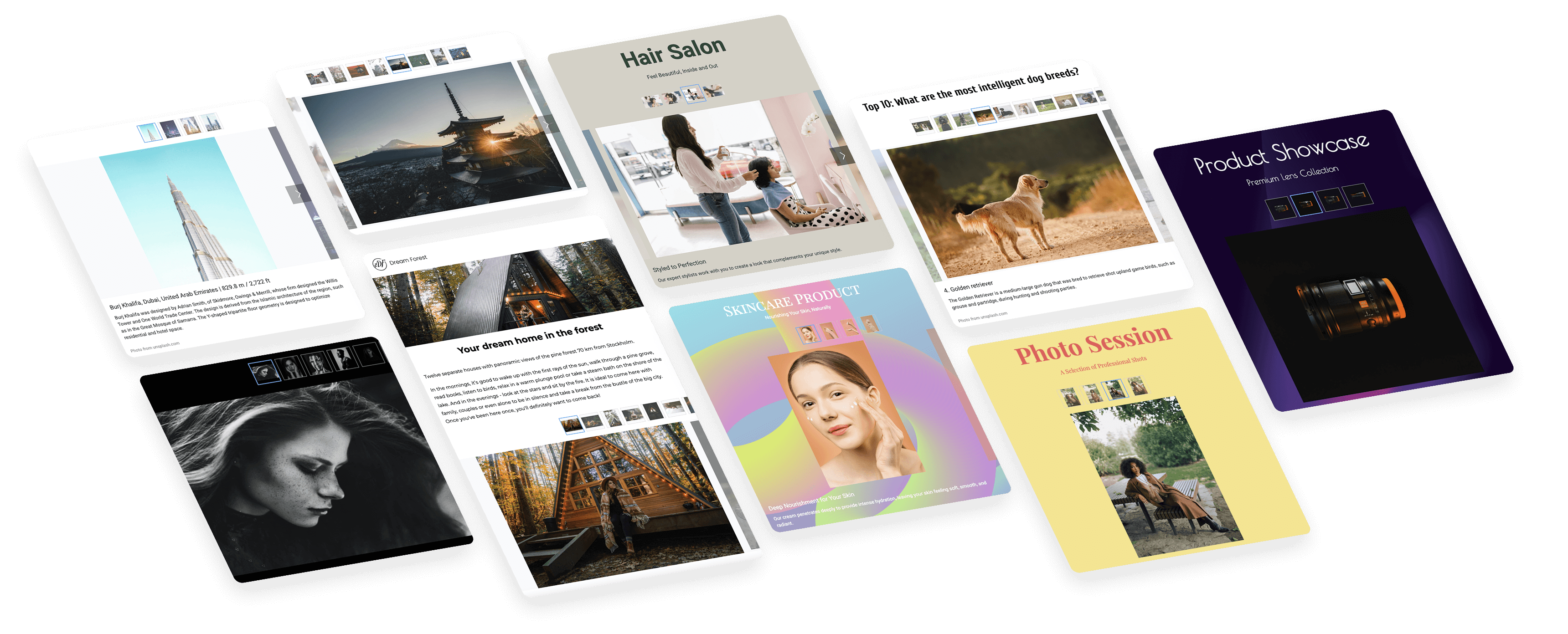 Posters with Interacty projects based on mechanics "Presentación de diapositivas"