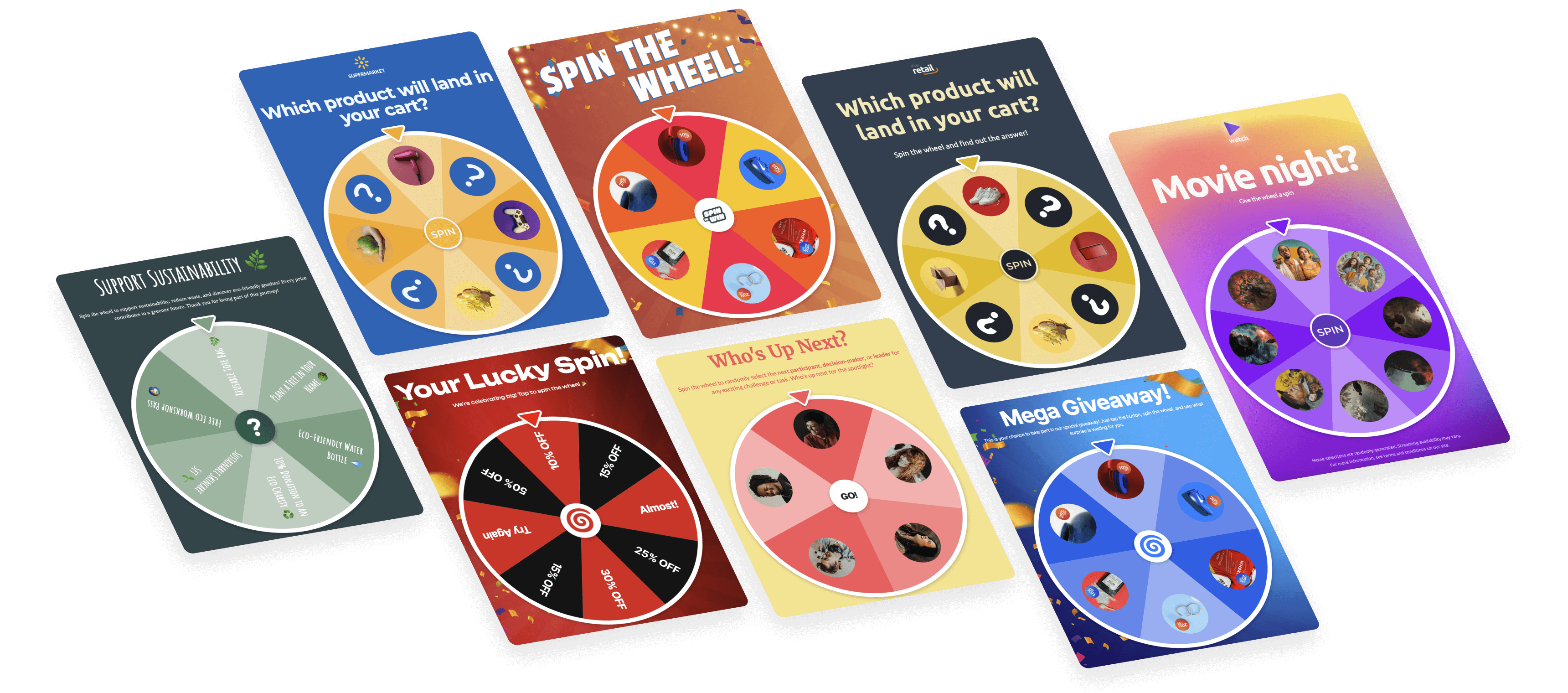 Posters with Interacty projects based on mechanics "Gira la ruleta"