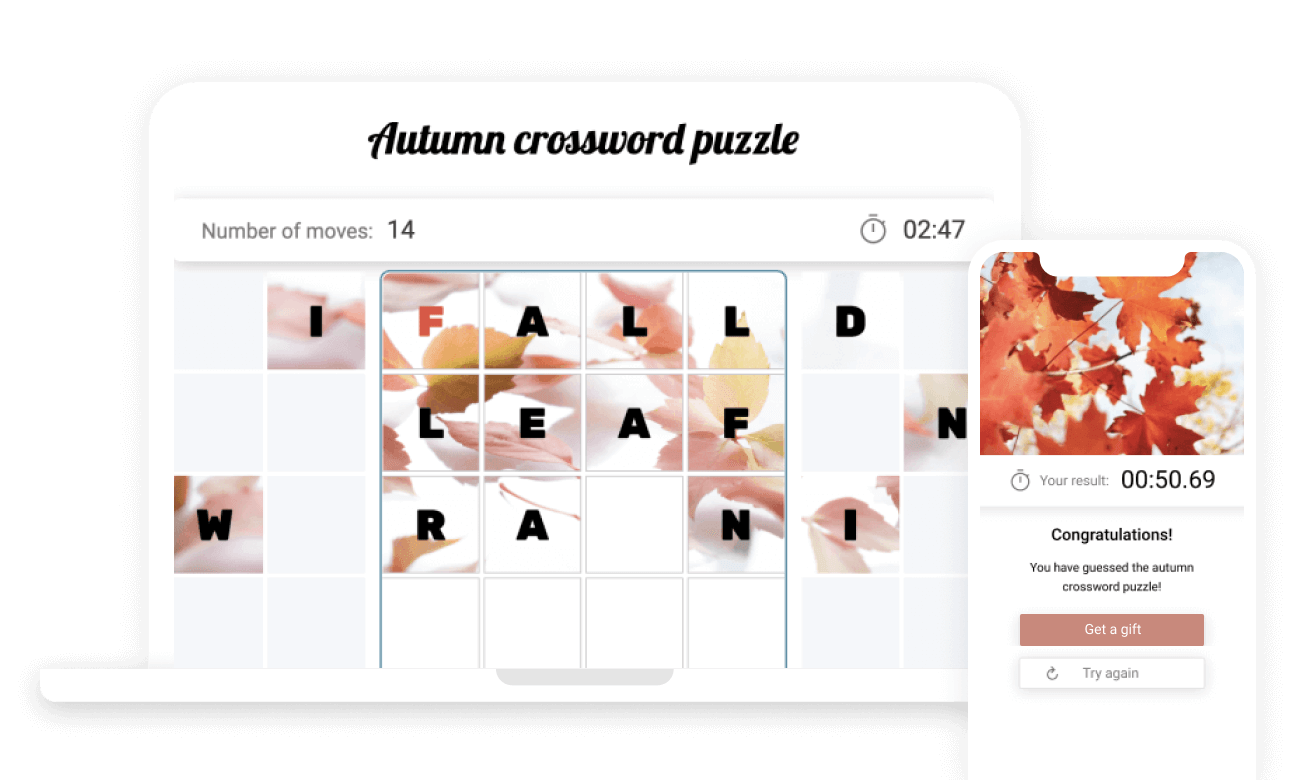 Example of project "Puzzle" on the web and mobile