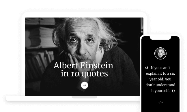 Example of project "Quotes" on the web and mobile